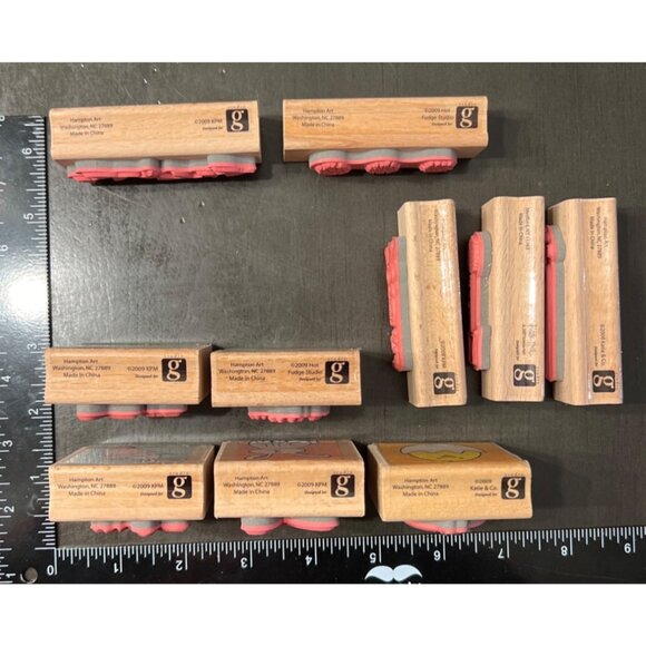 Most are NEW Easter wood mounted Rubber Stamp Set by Hampton Art - Picture 4 of 4